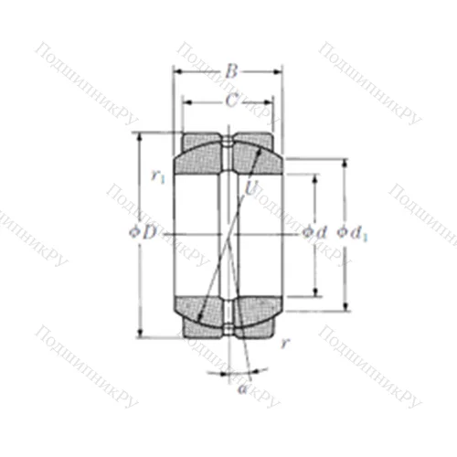 Подшипник скольжения сферический 60FSF 100