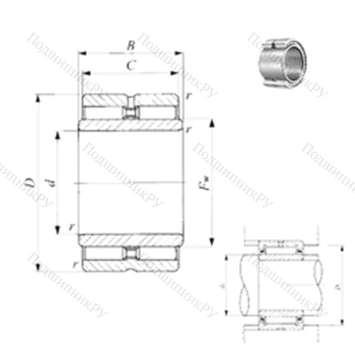 Подшипник игольчатый радиальный GTRI 203825 от производителя  IKO