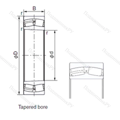 Подшипник роликовый радиальный 24126AXK 30 от производителя  NACHI Подшипник роликовый радиальный 24126AXK 30 от производителя  NACHI