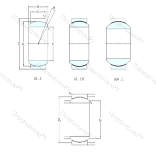 Подшипник скольжения сферический GE 50TXE-2LS