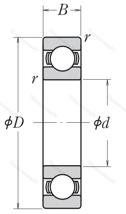 Однорядный шариковый подшипник 6413