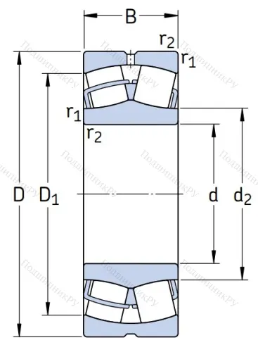 Сферический роликовый подшипник 53612 Н (22312 W 33) в Волжском