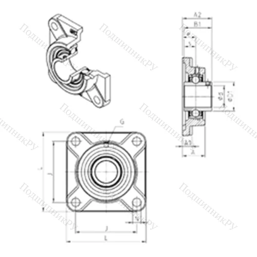 Подшипниковый узел шариковый радиальный UCF 202
