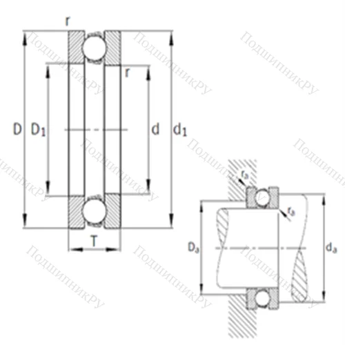 Подшипник шариковый упорный 511/530-MP от производителя  FAG