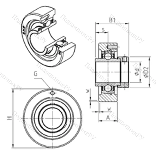 Подшипниковый узел шариковый радиальный EXC 316