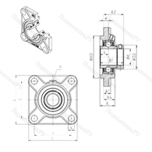 Подшипниковый узел шариковый радиальный EXFS 316