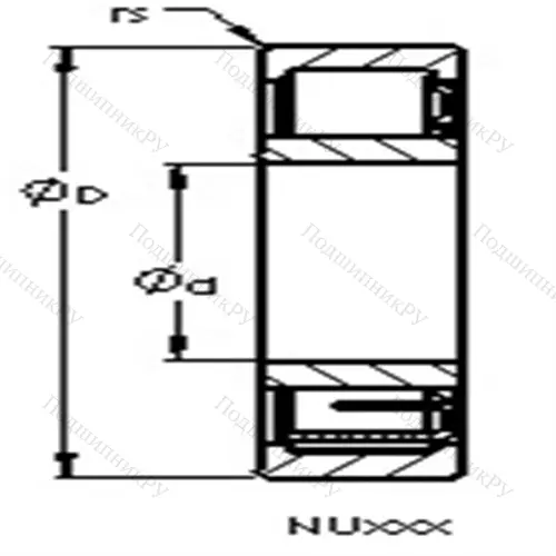 Подшипники роликовые радиальные с цилиндрическими роликами NU 204 E от производителя  AST