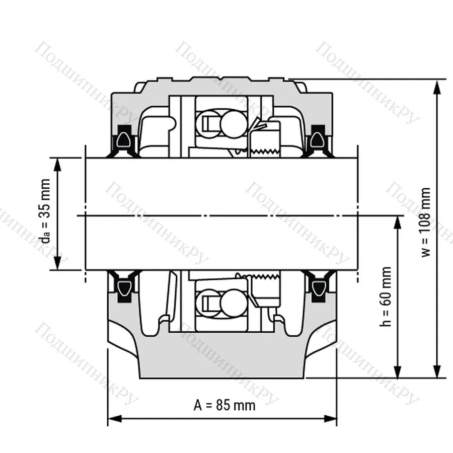 Разборный корпус опорного блока SNL 508-607 / Вал 35мм