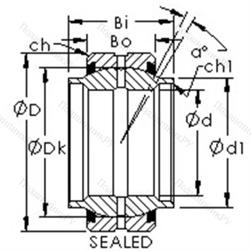 Подшипники скольжения, дюймовая серия GEWZ 34ES-2RS от производителя  AST