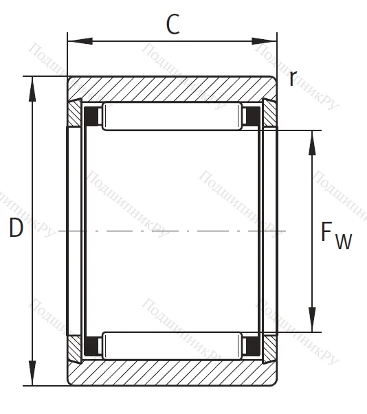 Игольчатый подшипник NK 9/12 TV XL