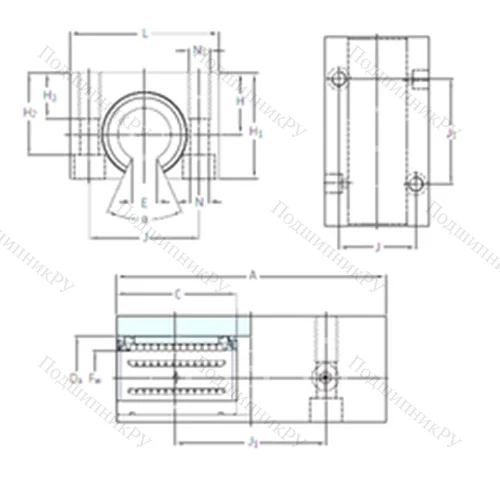 Подшипник шариковый линейный LTCF 30-2LS от производителя  SKF