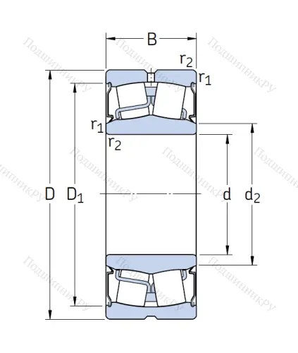 Сферический роликовый подшипник BS 2-2212-2RS/VT 143 (BS 2-2212-2RS/VT 143) от производителя  SKF