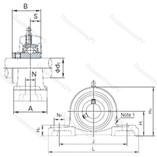 Подшипниковый узел шариковый радиальный UCPX 08