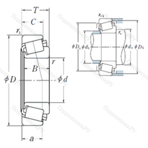 Подшипник роликовый радиально-упорный M 88043/M 88010 от производителя  NSK Подшипник роликовый радиально-упорный M 88043/M 88010 от производителя  NSK