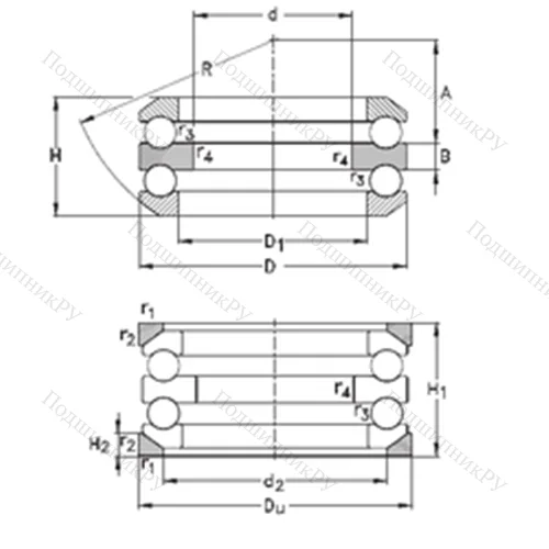Подшипник шариковый упорный 54416-MP+U 416 от производителя  NKE
