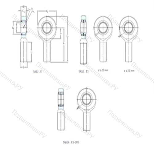 Подшипник скольжения сферический SA 17ES от производителя  SKF