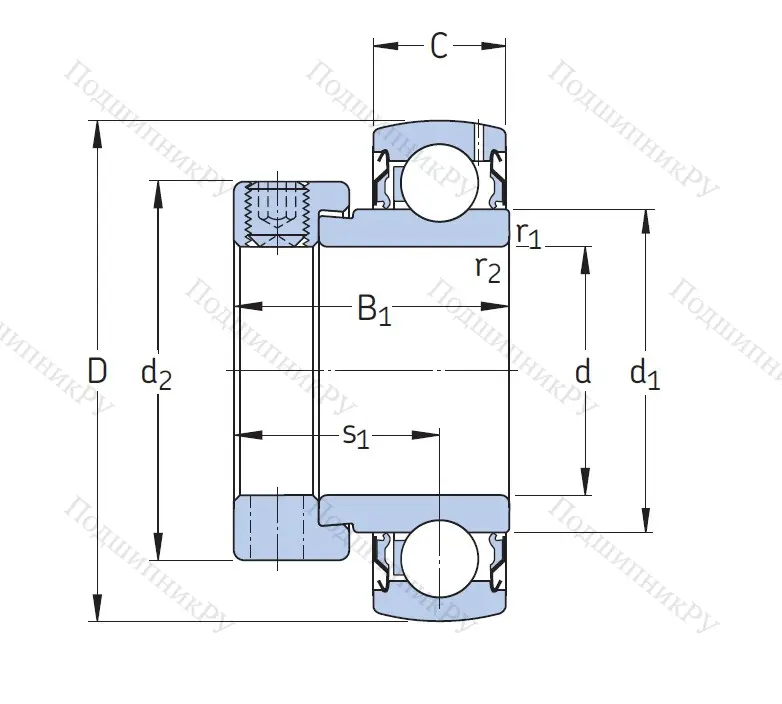 Корпусный подшипник YET 204