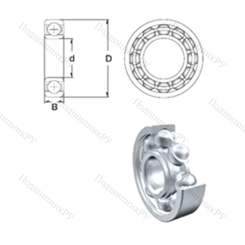 Подшипник шариковый радиальный S 6208 от производителя  ZEN