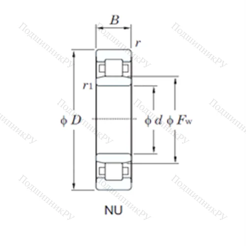 Подшипник роликовый радиальный NU 3248