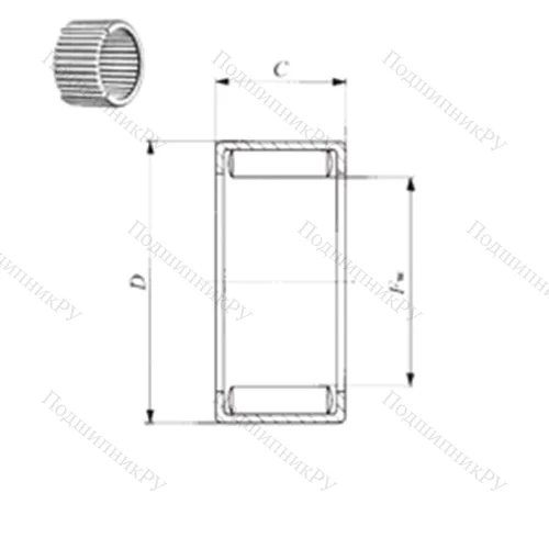 Подшипник игольчатый радиальный YB 812