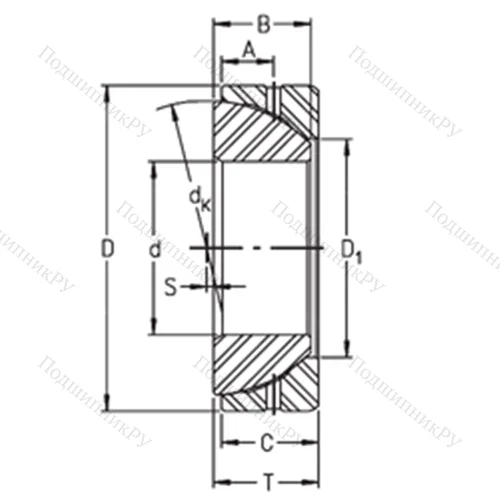 Подшипник скольжения сферический GE 55SX