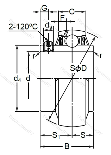 Корпусный подшипник UC 212-36 в Волжском