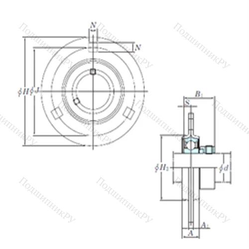 Подшипниковый узел шариковый радиальный SAPF 206-20
