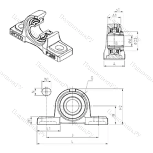 Подшипниковый узел шариковый радиальный UKP 319H