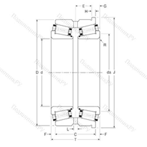 Подшипник роликовый радиально-упорный 131095/131152XH от производителя  Gamet