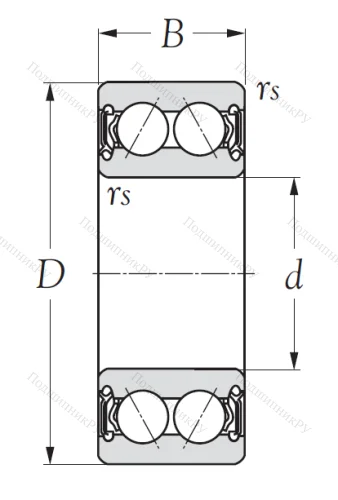 Двухрядный шариковый подшипник 5304 2RS от производителя  KSM