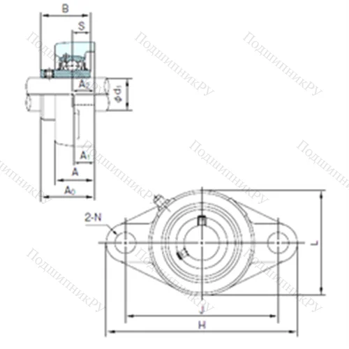 Подшипниковый узел шариковый радиальный UCFLX 08 от производителя  NACHI