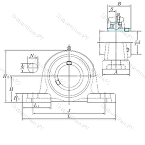 Подшипниковый узел шариковый радиальный UCPX 10-32