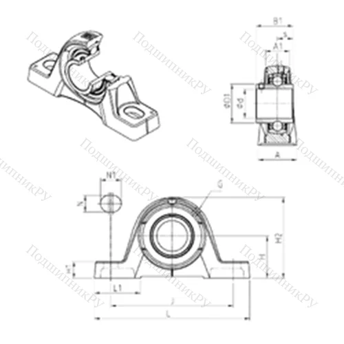 Подшипниковый узел шариковый радиальный UCPE 216