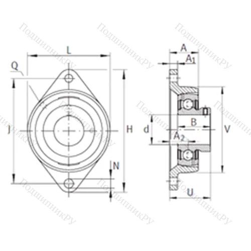 Подшипниковый узел шариковый радиальный PCJTY 1-1/2