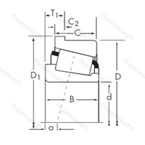 Подшипник роликовый радиально-упорный 55200/55437-B от производителя  TIMKEN