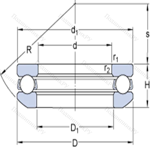 Одинарные упорные шарикоподшипники 53212 + U 212 от производителя  SKF