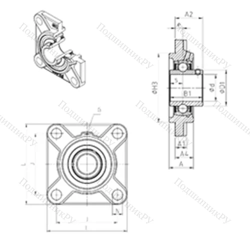 Подшипниковый узел шариковый радиальный UCFS 324
