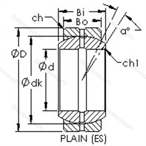 Подшипник скольжения сферический GEG 17ES от производителя  AST