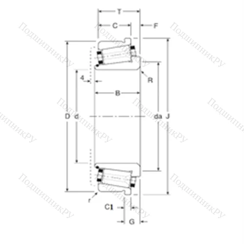 Подшипник роликовый радиально-упорный 210095/210170C от производителя  Gamet