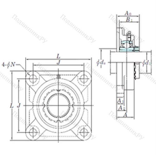 Подшипниковый узел шариковый радиальный UKF 206