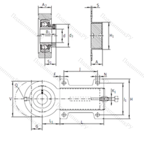 Подшипниковый узел шариковый радиальный