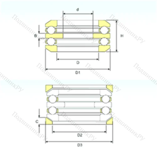 Подшипник шариковый упорный 54309 U 309