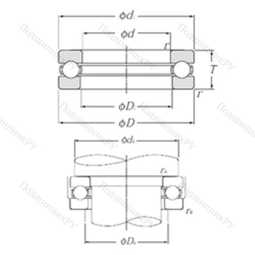 Подшипник шариковый упорный 51244 от производителя  NTN Подшипник шариковый упорный 51244 от производителя  NTN