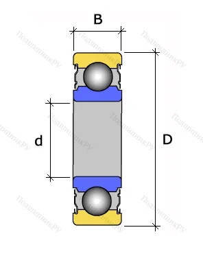 Однорядный шариковый подшипник 6308 HVZZ