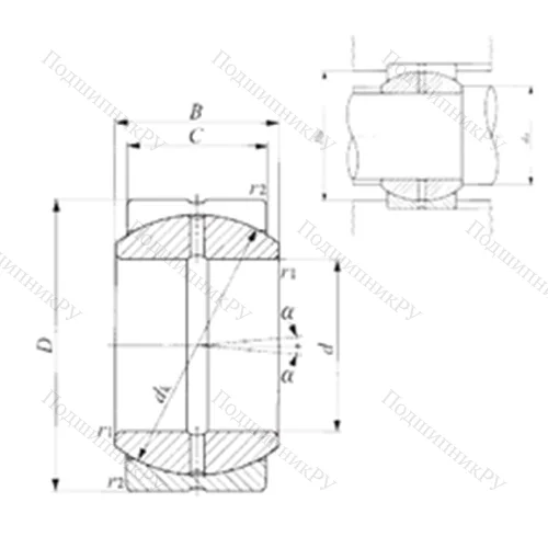 Подшипник скольжения сферический SB 15A