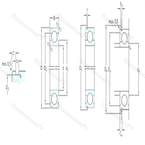 Подшипник шариковый радиальный 6412NR от производителя  SKF Подшипник шариковый радиальный 6412NR от производителя  SKF