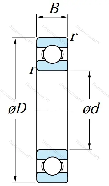 Однорядный шариковый подшипник 6317 C 3
