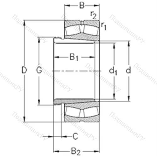 Подшипник роликовый радиальный самоцентрирующийся 22348-K-MB-W 33+AH 2348