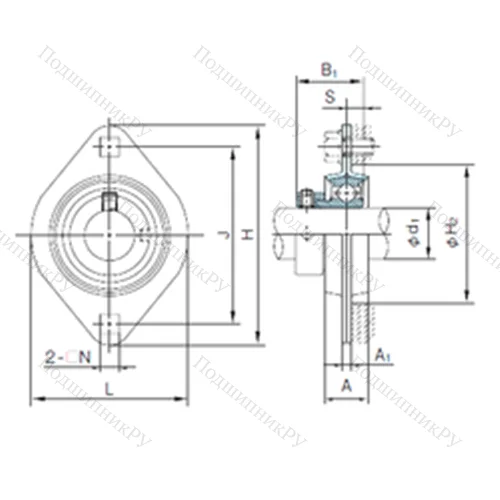Подшипниковый узел шариковый радиальный KHPFL 203A
