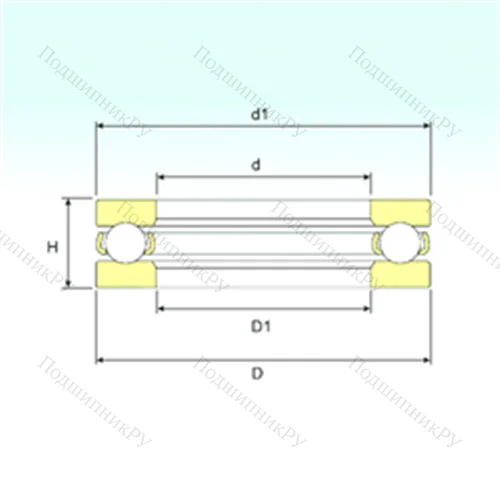 Подшипник шариковый упорный 51244 M от производителя  ISB